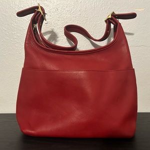 Coach red leather bag very good condition